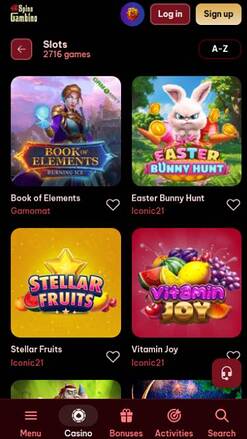 SpinoGambino Casino Games