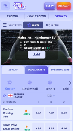 Spinrollz Casino Mobile Sports
