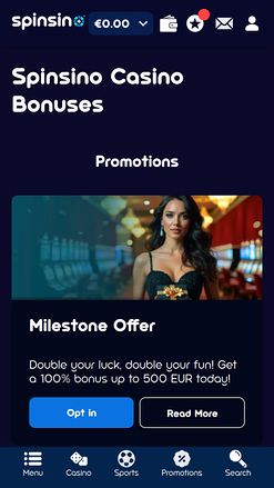 Spinsino Casino Mobile Promotions