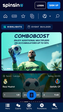 Spinsino Casino Mobile Sports