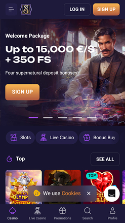 Spirit Casino Mobile Homepage