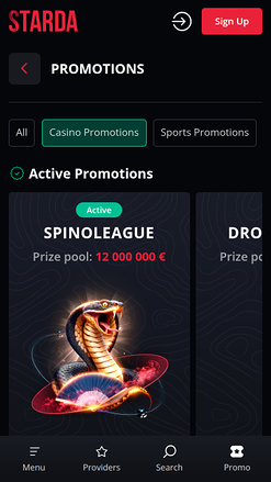 Starda Casino Mobile Promotions