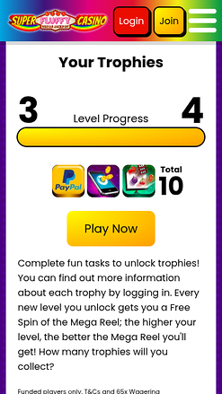 Super Fluffy Casino Mobile Trophies