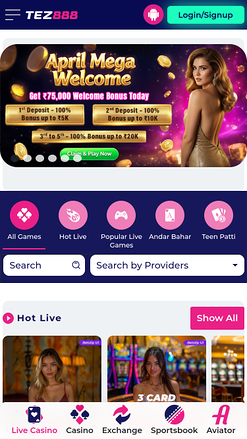 Tez888 Casino Mobile Live Dealer