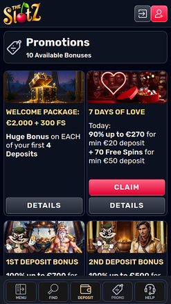 TheSlotz Casino Mobile Promotions