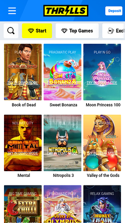 Thrills Casino Mobile Games