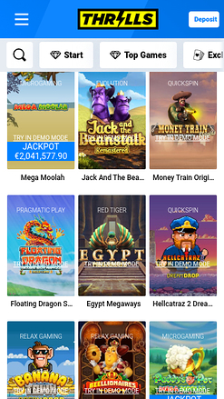 Thrills Casino Mobile Jackpot