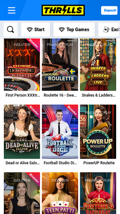 Thrills Casino Mobile Live Dealer