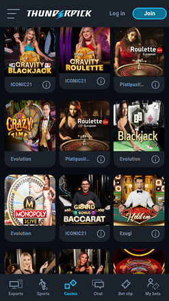ThunderPick Casino Mobile Live Dealer