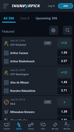 ThunderPick Casino Mobile Sports