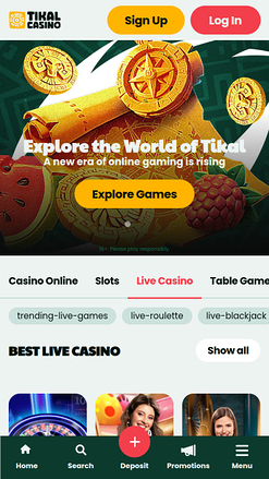 Tikal Casino Mobile Live Dealer