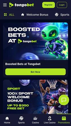 TongoBet Casino promotions mobile page