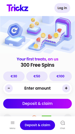 Trickz Casino Mobile Homepage