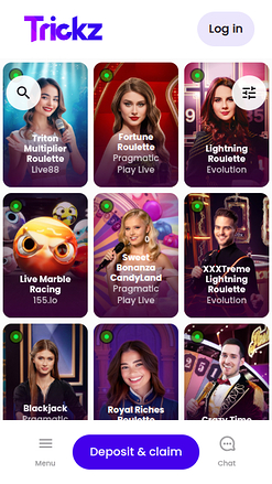 Trickz Casino Mobile Live Dealer