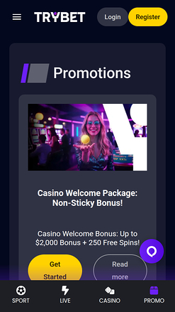 Trybet Casino Mobile Promotions