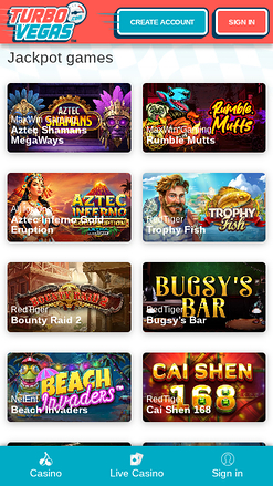 TurboVegas Casino Mobile Jackpot