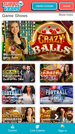 TurboVegas Casino Mobile Live Dealer