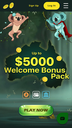 Two Up Casino Mobile Homepage