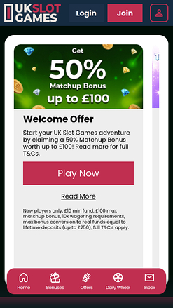 UK Slot Games Mobile Promotions