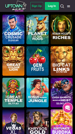 UpTown Aces Casino Mobile Jackpot