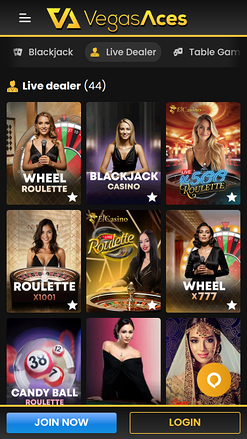Vegas Aces Casino Mobile Live Dealer