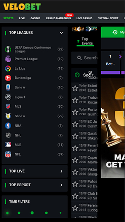 Velobet Mobile Sports