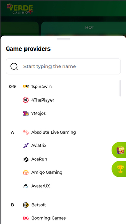 Verde Casino Mobile Game Developers