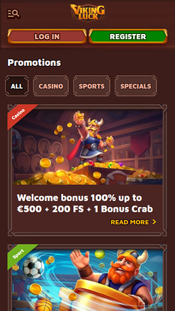 Promotions screenshot of VikingLuck Casino for Mobile
