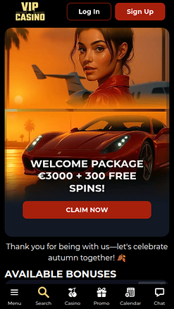 Promotions screenshot of VipCasino for Mobile