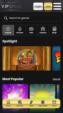 VIP Spins Casino Mobile Games