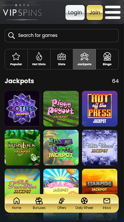 VIP Spins Casino Mobile Jackpot
