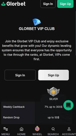 VIP mobile page screenshot of Odin Fortune Casino 