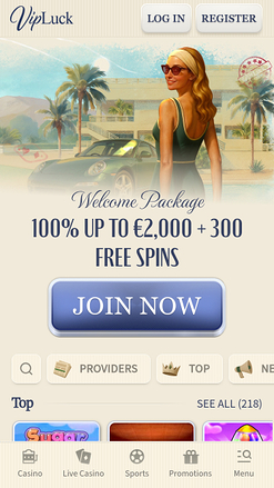 VIP Luck Casino Homepage