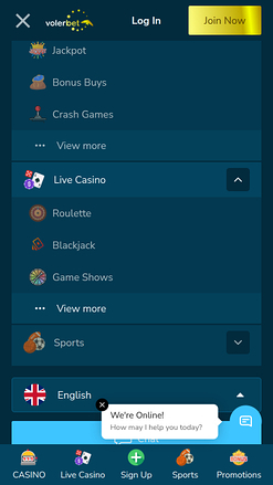 Volerbet Casino Mobile Live Dealer