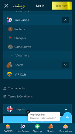 Volerbet Casino Mobile VIP