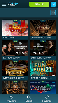 Volna Casino Mobile Live Dealer