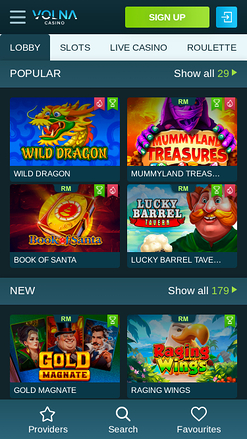 Volna Casino Mobile Games