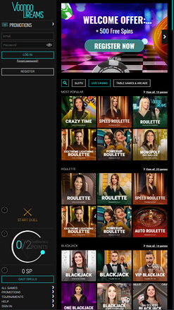 VoodooDreams Casino Mobile Live Dealer