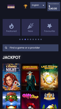 WatchMySpin Casino Mobile Jackpot