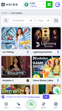 Weiss Live Dealer Mobile