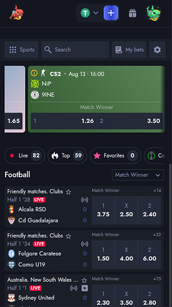 Whale Casino Mobile Sports
