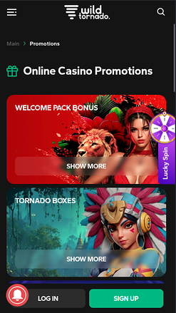 Wild Tornado Casino Mobile Promotions
