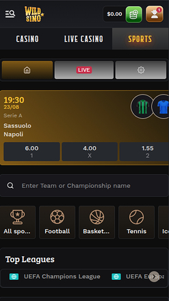 Wildsino Casino Mobile Sports