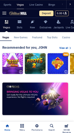 William Hill Casino Mobile Homepage