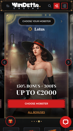 Windetta Casino Mobile Homepage