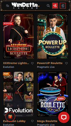 Windetta Casino Mobile Live Dealer