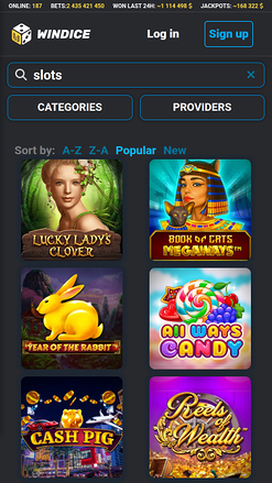 WinDice Casino Mobile Games