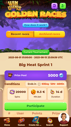 WinLegends Casino Mobile Tournaments