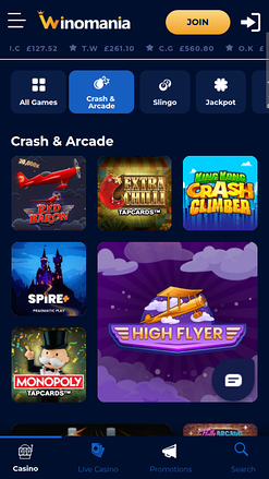 WinOMania Casino Mobile Arcade Games