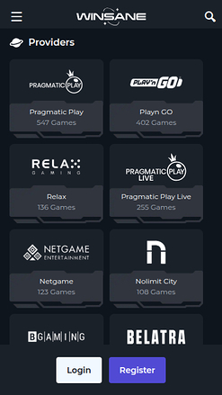 Winsane Casino Mobile Game Developers